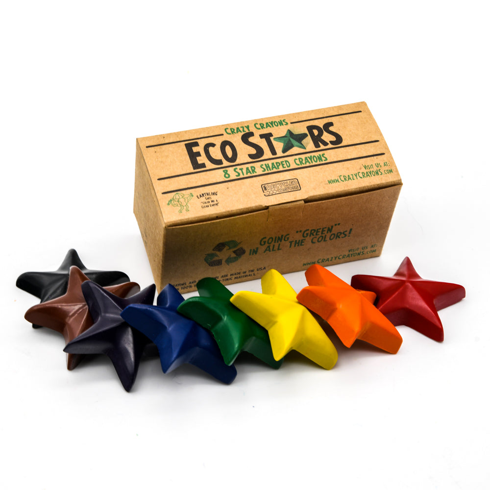 Eight Star Shaped Crayons "Eco Stars".