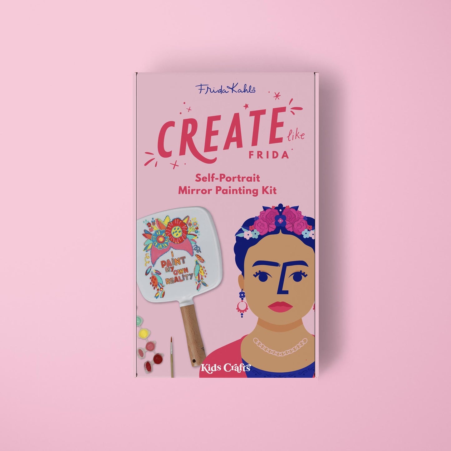 Kids Craft "Create Like" series Frida Kahlo Self-Portrait Mirror Painting Kit available on KangyCo.