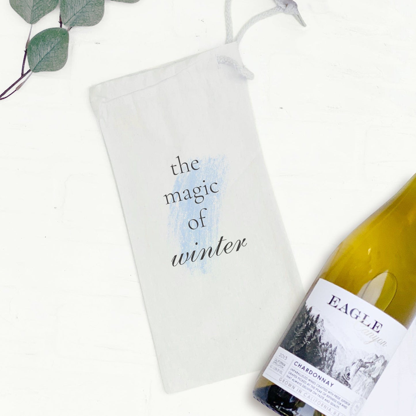 This holiday season when you give the gift of a wonderful bottle of wine, think about doing so in this very festive "The Magic of Winter" wine gift bag made from canvas.