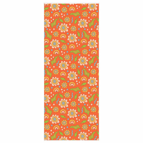 Groovy Orange Gift Wrapping Paper in the size 24 x 60 available at Kangyco.com. 