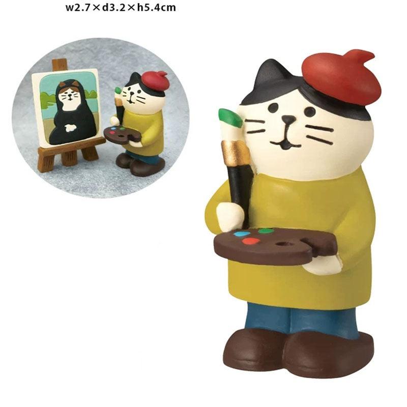 The Pawsome figurine #209 shows a painting cat, with a brush, a paint palette, and a red beret. 