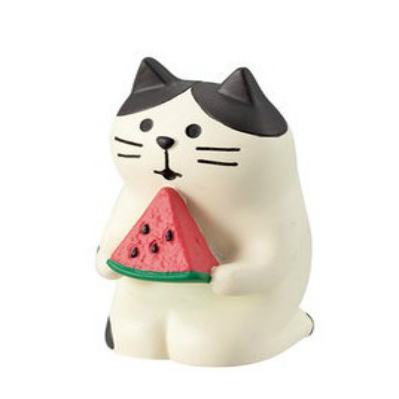 Pawsome Figurines #8 cat eating a slice of watermelon.