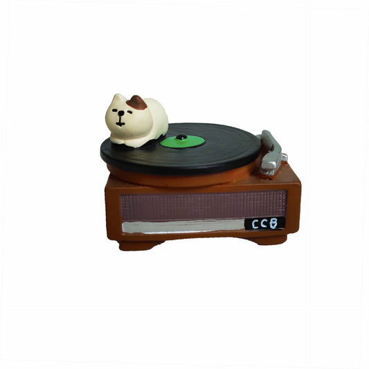 Pawsome figurine #99 of cat on a vinyl record player.