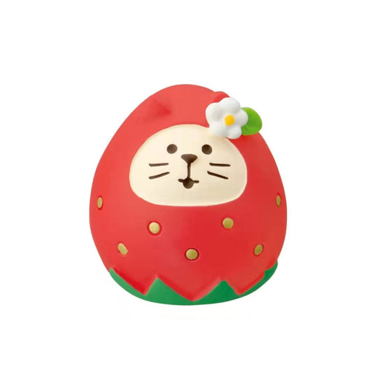 Pawsome Figurine #275 of the Pawsome cat inside of a strawberry.