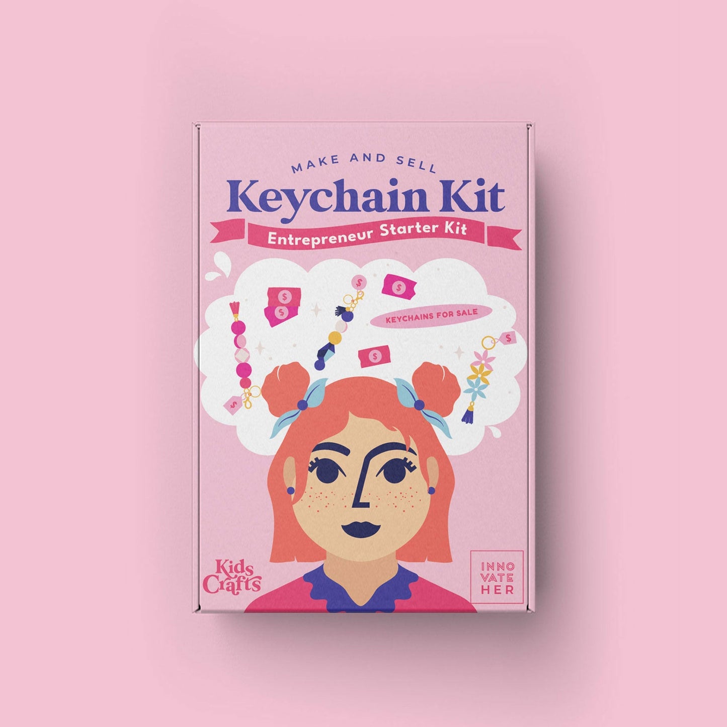 The Kids Crafts "Make and Sell Keychain Kit" available for kids this is the Entrepreneur Starter Kit.