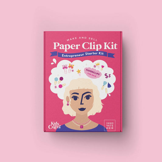 Front look of the Make and Sell "Paper Clip Kit" Entrepreneur Start Kit by Kids Crafts available on KangyCo.com.