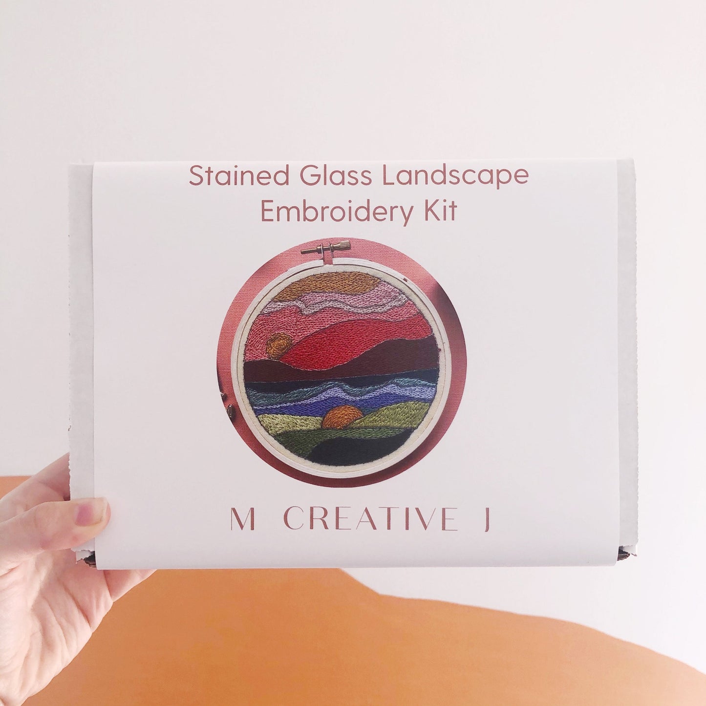 Stained Glass Landscape Embroidery Kit box.