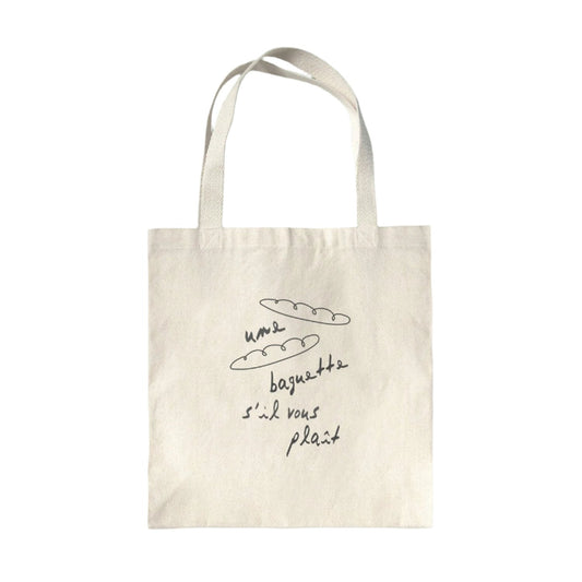 Une Baguette S'il Vous Plaît – Canvas Market Tote Bag.